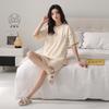 1011 new pajamas with chest pads women's summer pure cotton thin short-sleeved shorts cotton cartoon loungewear