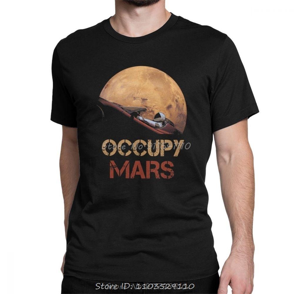Occupy Mars T Shirt Spacex Starunisex Tshirt Unisex Elon Musk Falcon Heavy 9 Short Sleeve Novelty Unisex Cotton Tees Harajuku Streetwear