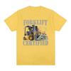 Funny Forklift Certified Operator Print T-Shirt Men Vintage Fashion Short Sleeve T-shirts Pure Cotton Oversized Summer T Shirts