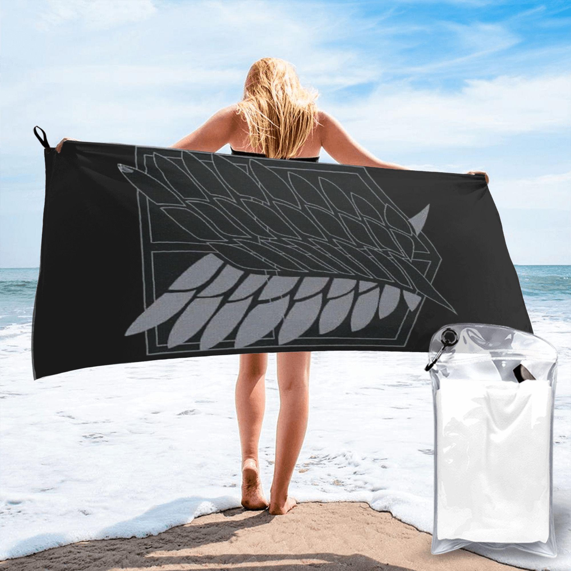 

Attack on Titan Beach Towel Soft Microfiber Quick Dry Absorbent Quick Towels For Yoga W40*H60(CM)