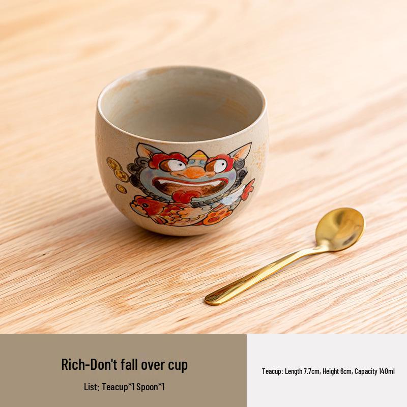 

Hand-Painted Ao Ao Wealth Gaiwan: Retro Chinese-Style Tea Bowl and Cup for Brewing and Serving.