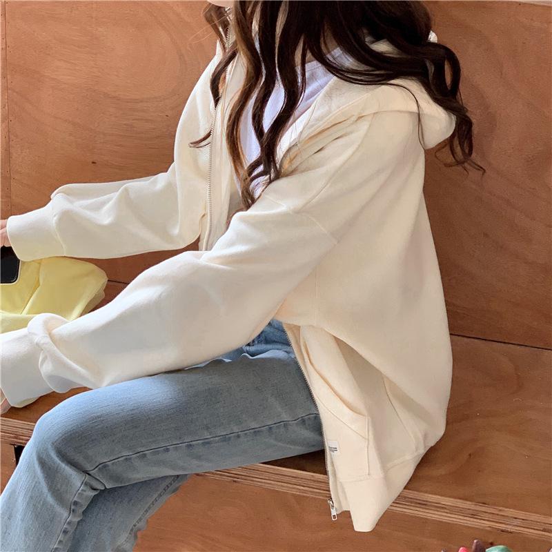 Women's Versatile Thin Hooded Sweatshirt - Korean Style BF and Lazy Fit for Spring, Autumn and Winter