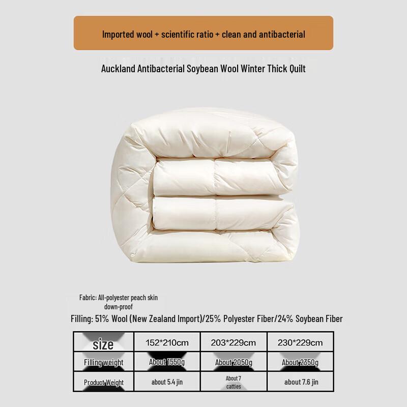FUANNA Wool & Soybean Blend Winter Duvet