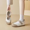 Augustine single shoes women's 2025 new summer flat-soled soft-soled casual single shoes Velcro Mary Jane white shoes