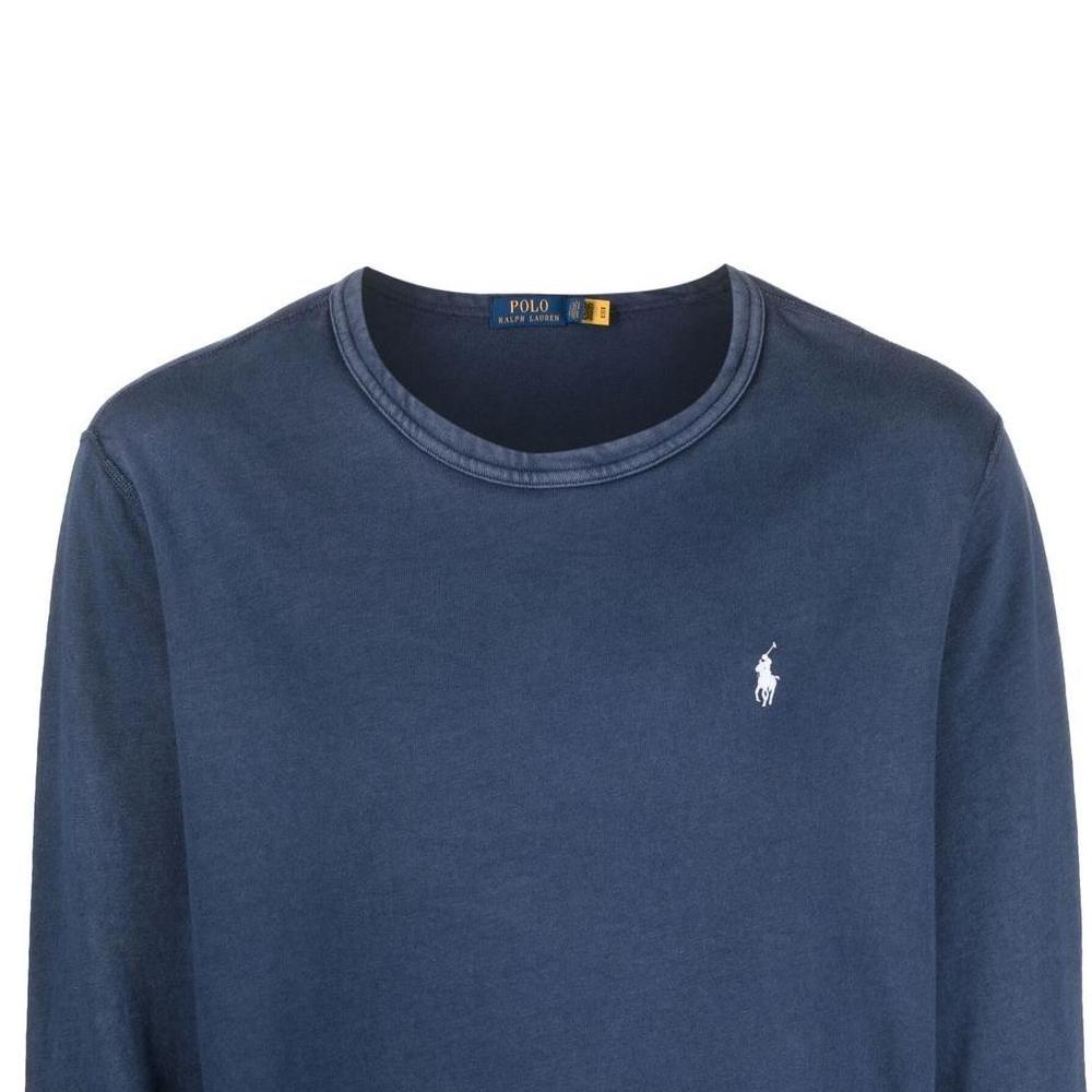 Polo Ralph Lauren Ss23 Solid Color Logo Embroidered Long Sleeve Sweater Men Sweater Blue 710899996-001