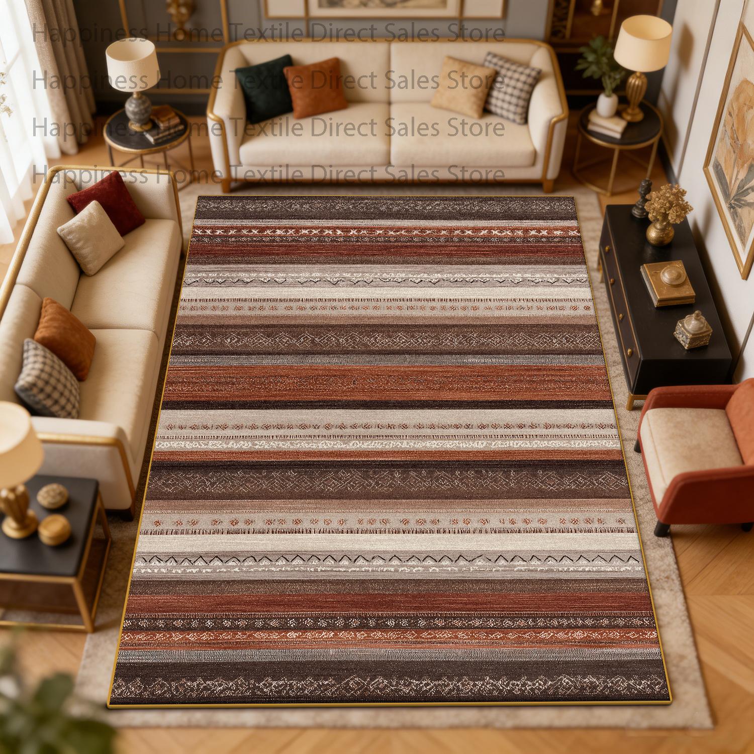 

Bohemian ethnic style living room sofa carpet Machine washable non-slip Decoration bedroom rug soft Fluffy large area parlor mat 40cm x 60cm