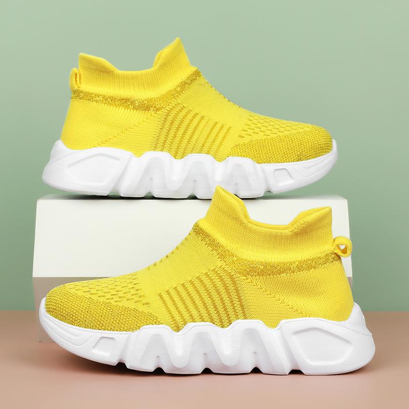 

Детская спортивная обувь на все времена года Модная обувь для девочек, детские носки для мальчиков с одной педалью, повседневная обувь на платформе 28 yards inner length 17.8cm жёлтый