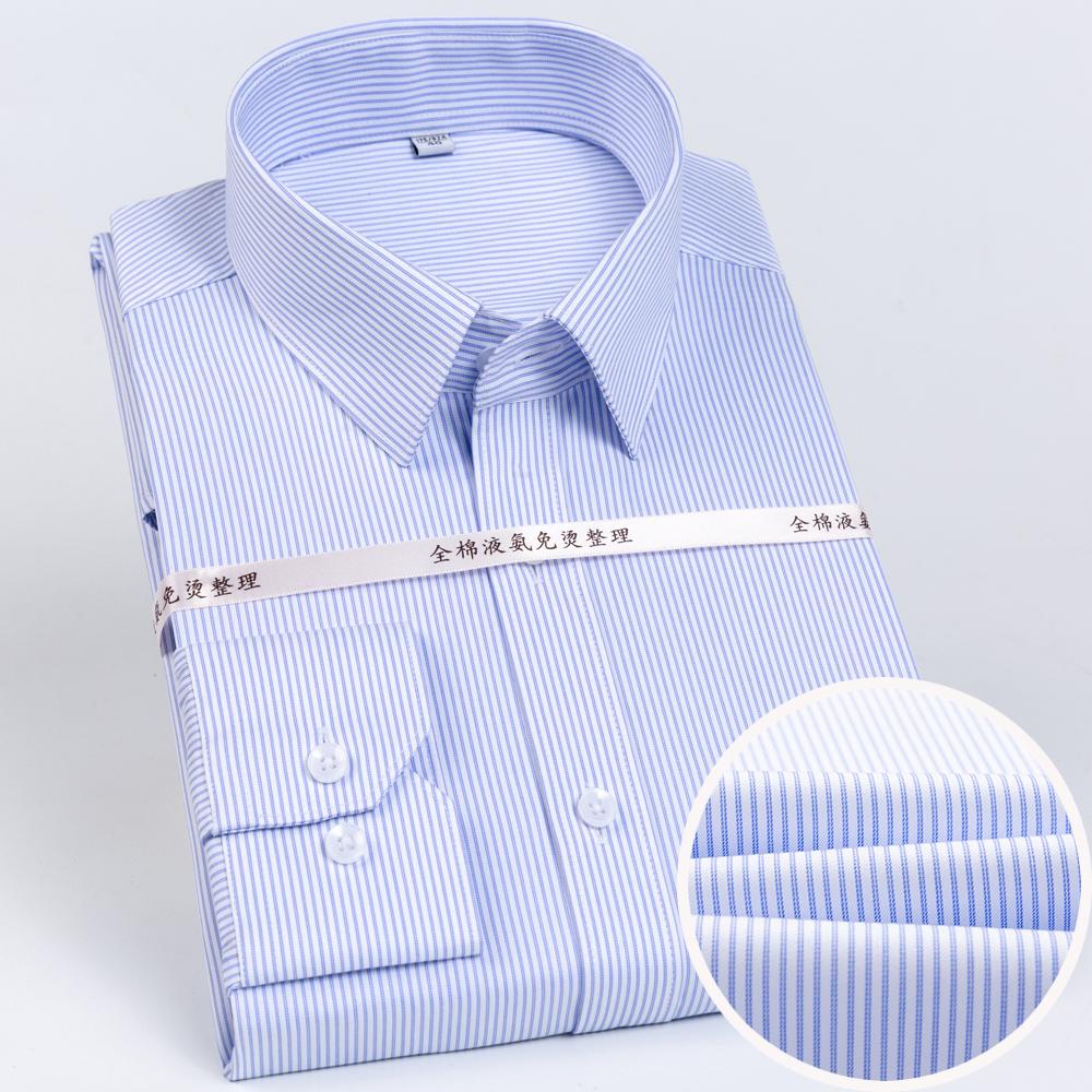 Men's Houndstooth Pattern Spread Collar Non-Iron Formal Shirts 100% Cotton - Long Sleeve Premium Quality Business Office Wear