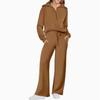 Lässiges Swear Set für Damen für Frühling/Herbst, Reißverschluss Langarm-Sweatshirt und Weitbeinige Hose 2-teiliges Set