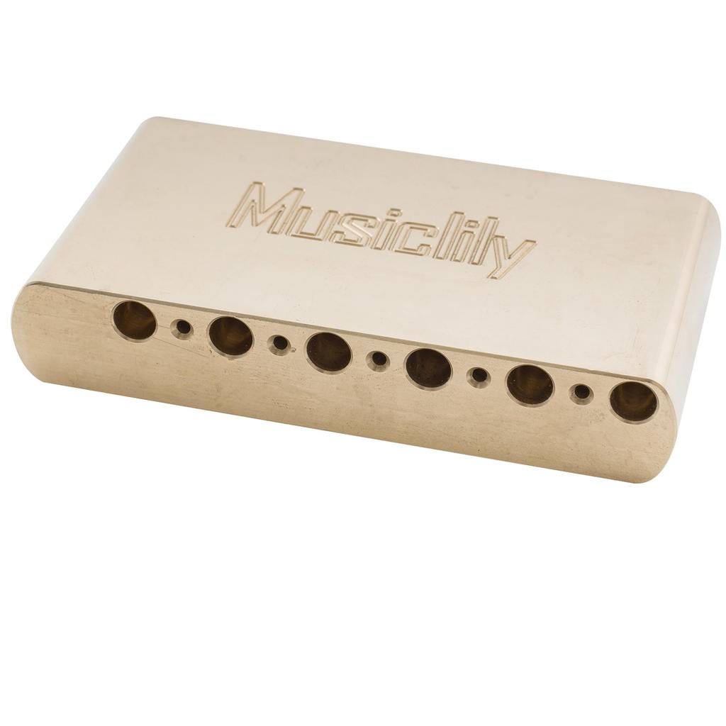 Musiclily Ultra Messing 42mm Tremoloblock mit Saite für Fender Vintage Stratocaster Classic Series E-Gitarren 11,3mm Saitenabstand, USA/Mexiko,