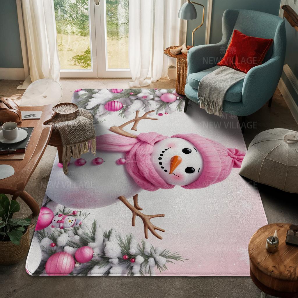 House Entrance Carpet Home Door Mat Living Room Bath Foot Bathroom Non-slip Water Absorption Rugs Bath Merry Christmas Winter