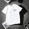 Trendy Hong Kong Style Harajuku Summer Clothing Oversize Tshirt Women Loose Short Sleeve Top Fat Girl Street Fried Heart Shape Print