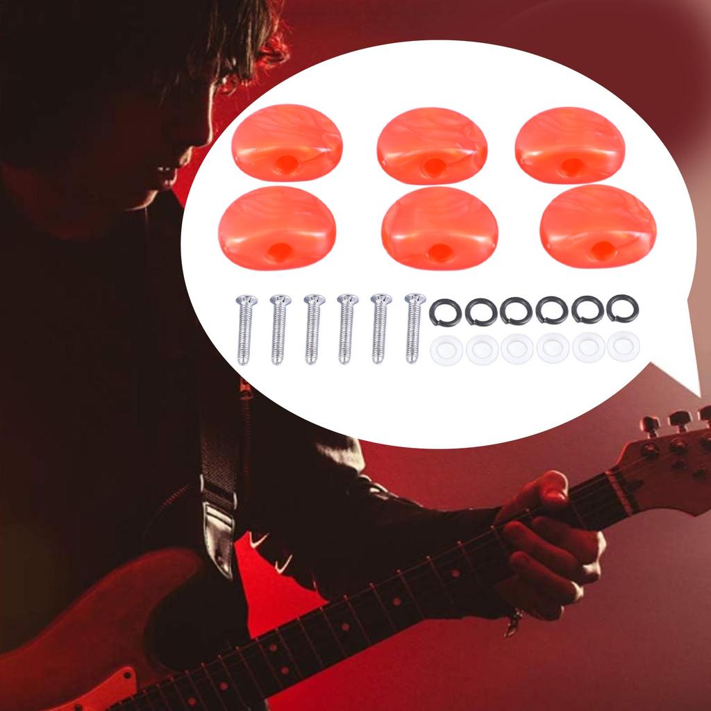 6Pcs Electric Guitar Tuning Peg Key Button Semi Shape Folk Classical Guitar Tuning Peg Handle