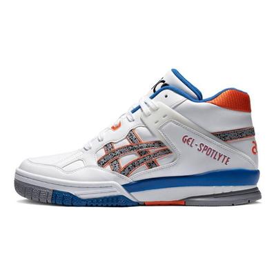 Gel-Spotlyte Mid Top Retro Basketball Shoes Unisex Sneakers White Orange Blue 1203A178-100