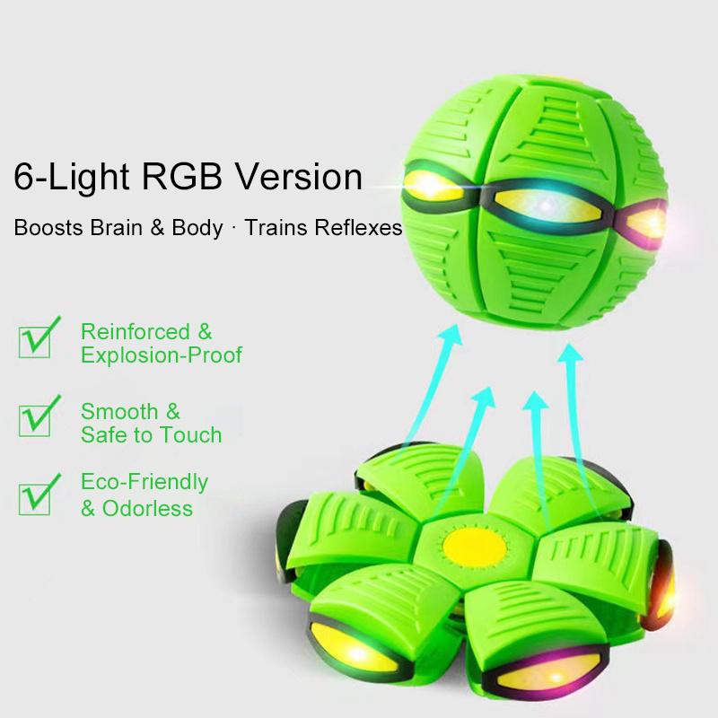 Portable Interactive Flying Saucer Ball Stomp Ufo Magic Balls, Flyer Transforming Glowing Jump Ball, Kids Bouncy Stomp Ball