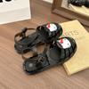 Thick-soled 2025 Summer New Hello Kitty Transparent Jelly with Sandals To Increase the Height of Versatile Bag Head Empty Sandals