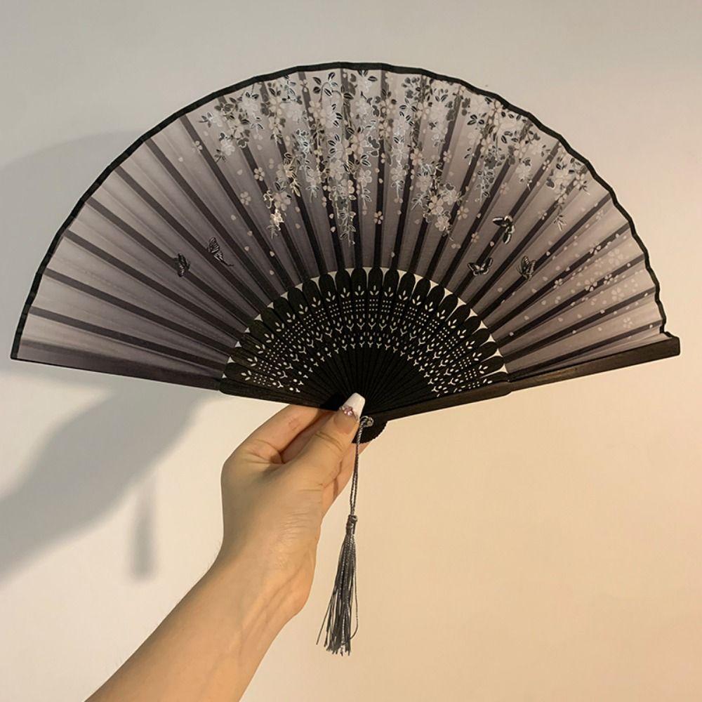 Bamboo Wood Dance Fan Chinese Style Ancient Fan Elegant Folding Fan  Home Decor