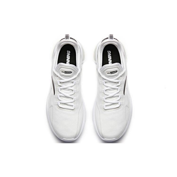 New Anta Cushioned Slip Resistant Breathable Coverage Low Top Running Shoes Men's White Black 91845510-4