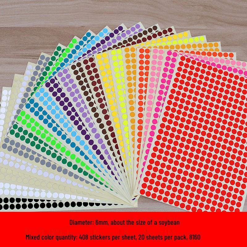 Mixed Color Round Dot Sticker Labels - Available in 10, 16, and 20 Vibrant Colors