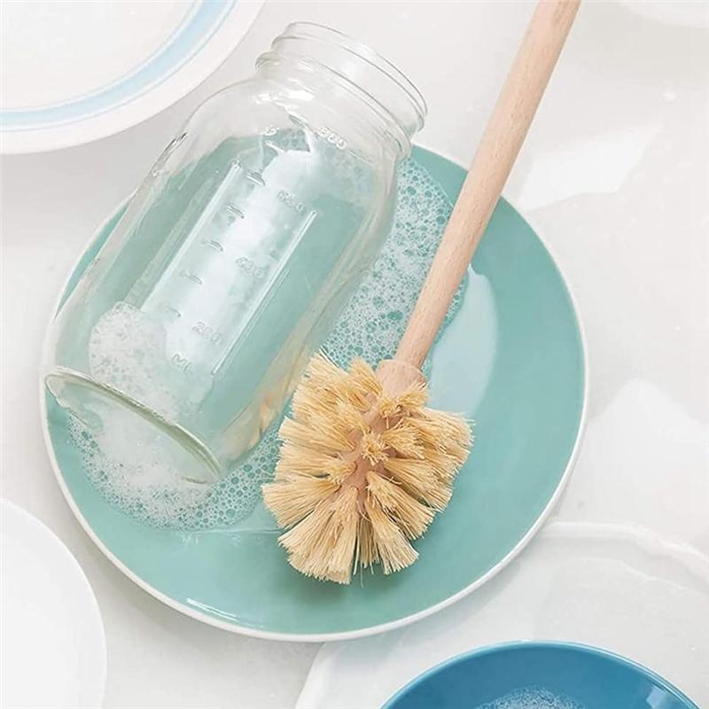 Practical-Cleaning Brush Long Handle Wooden Bottle Brush Kitchen Sink Bathroom Universal Brush