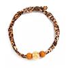 Salircon 2026 New Simple Brown Leopard Print Beaded Nelace Women Vintage Clavicle Sweater Chain Neck Classic Aesthetic Jewelry