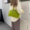 Large Capacity Boston Bag Green PU Leather Shoulder Bag Fashion Underarm Bag  Daily