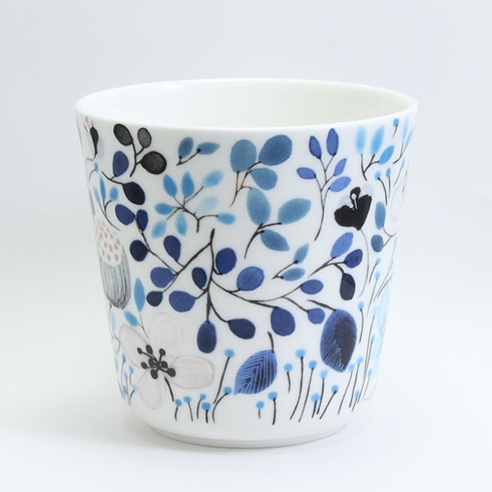 NARUMI Anna Emilia Frost Floral Winter Day Dishwasher Gift Gift Wrapping Mug, 340cc, Blue, Print, Cute, Large, Scene, Mother's Gift, Microwaveable,