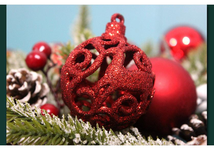 100pcs Custom Christmas Tree Ornaments: Glittery Hollow Ball Set