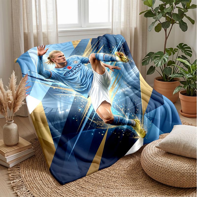 Erling Haaland Soft Flannel Fleece Blanket Lightweight Cozy Warm Throw Blanket For Sofa Bed Home Decor