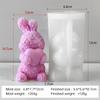 3D Valentine's Day Cartoon Bunny Candle Mold DIY Holding Heart Rabbit Handmade Aroma Candle Plaster Ornament Molds