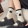 Thick Wool Socks for Children, Mid-length Socks Suitable for Autumn and Winter, Extra Thick and Lined, Perfect for Cats, Long Socks for Winter.
