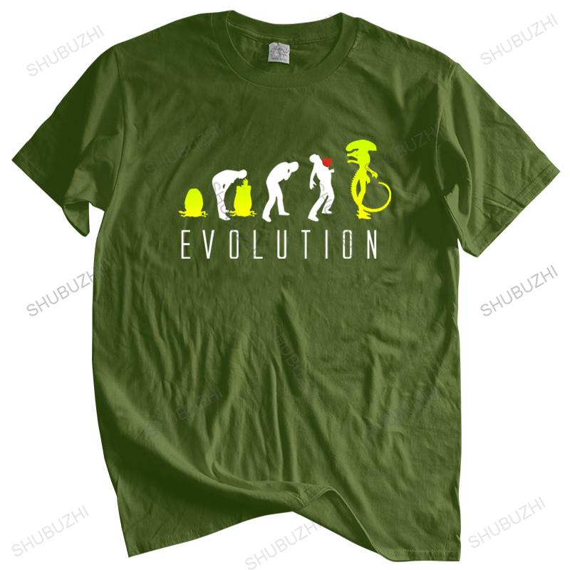 cotton tshirt men summer tees Evolution of Alien Funny Mens SciFi T Shirt men cotton tshirts Funny Top Tees Mens Tshirt