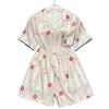 Sweet Strawberry Ice Silk Pajamas Women'S Summer Short Sleeve Shorts Silk Loungewear Set