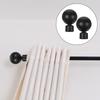2 Pcs 28mm Window Curtain Rod End Black Unique Design Drapery Pole Drape Rod Finals Head Finials Fit for Home Office