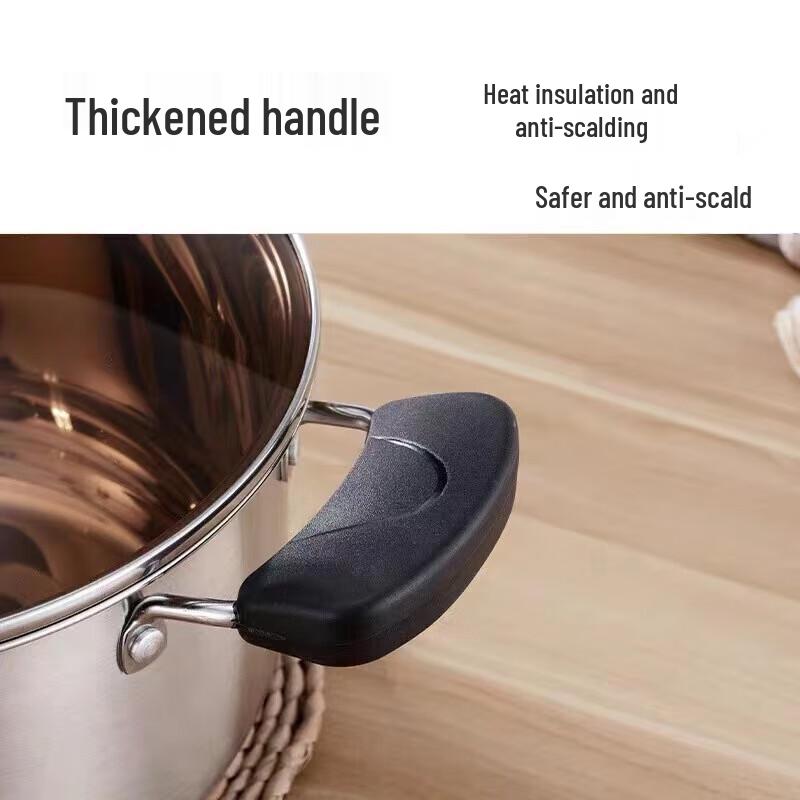 Triceratops 304 Stainless Steel Thickened Soup Pot with Steamer