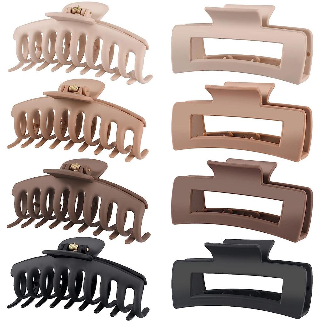 ANNA CREATIONS 8 Stück Koreanische Mode Matt Haarklammern Starker Halt Clutcher für Dickes & Dünnes Haar Zubehör Clutches für Damen & Mädchen