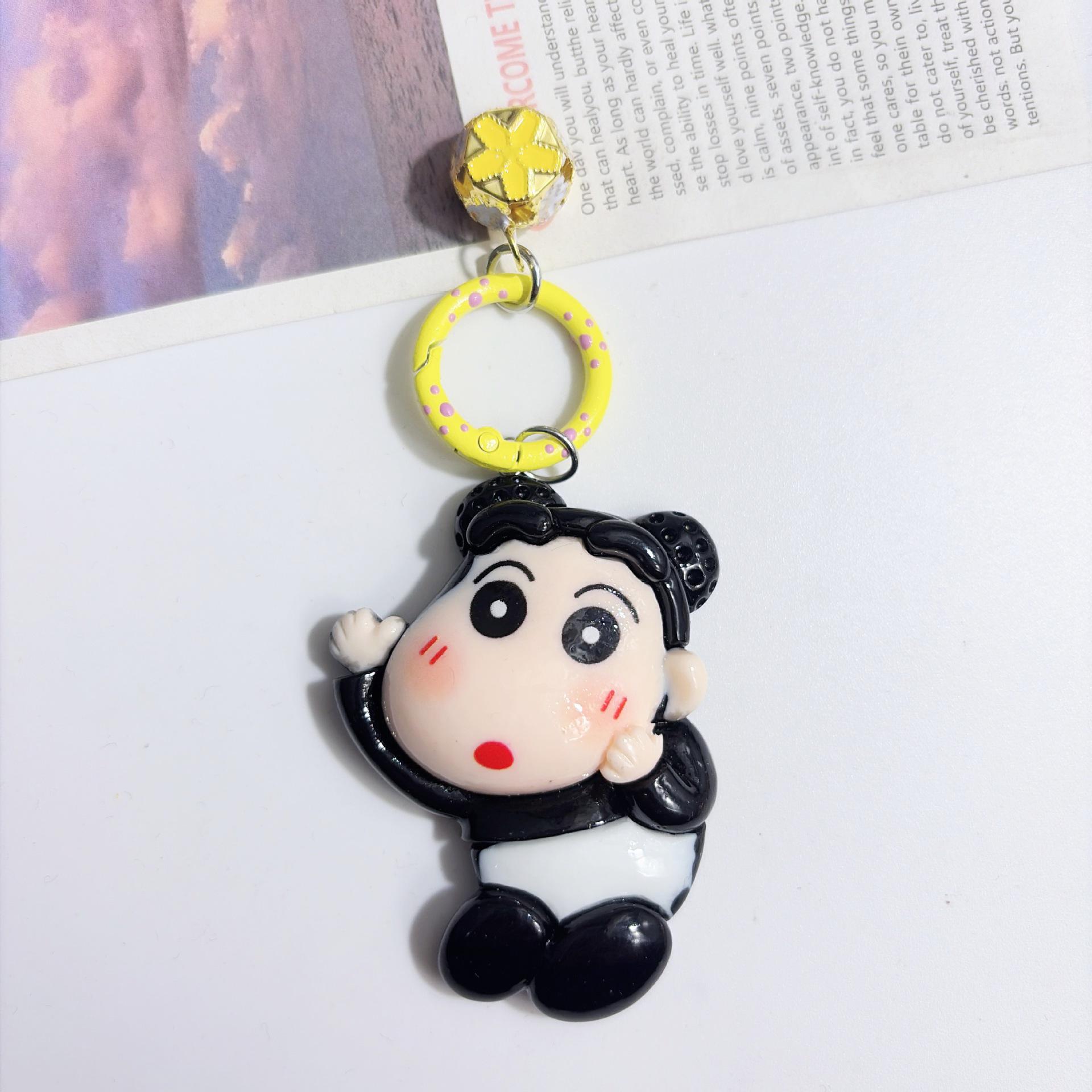 Cartoon Cute Shin-chan Crayon Resin Keychain Pendant for Backpacks and Bags