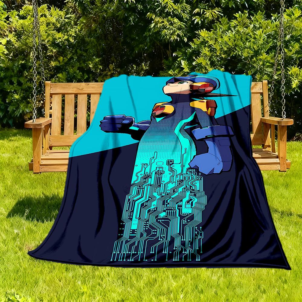 

1pc Mega Man Outdoor Blanket Lightweight Flannel, Soft & Warm, All-Season Use for Sofa, Outdoor, Camping, Living Room, Office092 130x150cm