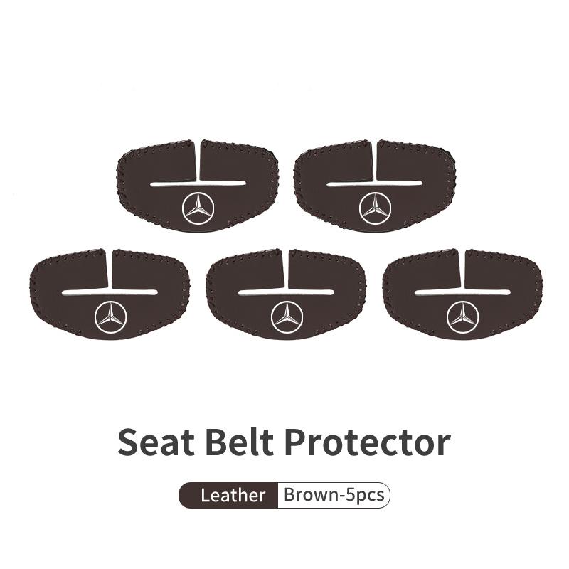 For Benz 1/2pcs Car Seat Belt Buckle Cover Leather Protector Anti-collision Case Accessories AMG VIANO GLB GLC GLE GLK W108 W124