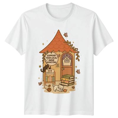 Support Your Local Indie Cats Reading Hobbies Graphic Tee Unisexs Unisexs Shirt
