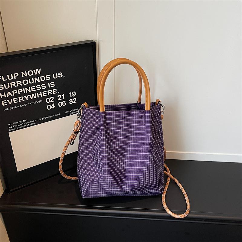 Vintage Plaid Tote Bag Women's Handbag Commuter Large Capacity Shoulder Bag