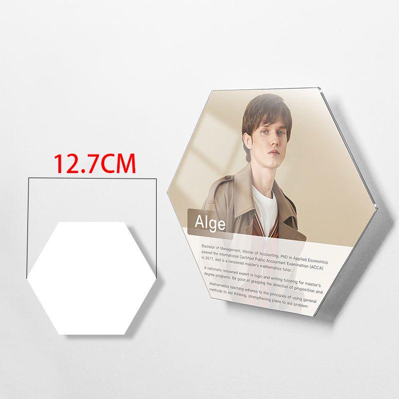 Шестиугольная акриловая безгвоздевая плавающая фоторамка Профиль учителя Настенный дисплей для подвешивания Настенный Квалификационный фотостенд предприятия 4pcs