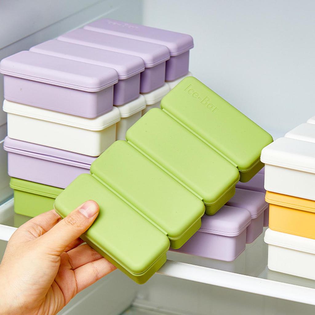 Silicone Ice Cube Tray Mold 4 Grids Reusable Ice Mold For Ice Cream Cake Pudding Chocolate Mould Maker Bar Kitchen Gadgets