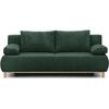 MIKA 3-seater Convertible Sofa - Forest Green Corduroy - Storage Box - W 192 X H 84 X D 93 Cm