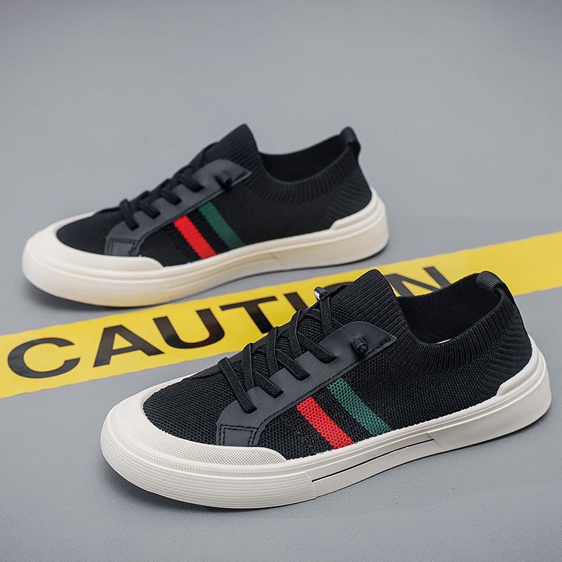 

Мужская обувь дышащая и легкая летом, и осенняя сетчатая спортивная обувь из мушиного трикотажа на плоской подошве. Мужские повседневные модные туфли на мягкой подошве с одной педалью 44 чёрный