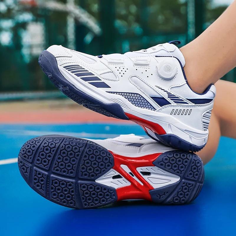New Tennis Badminton Shoes Low Cut Casual Sports Shoes Rubber Uppers for Men And Women Double Rotation Buckle Sports Shoes