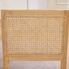 Rattan Dining Chairs Set of 2,Farmhouse Chairs with Cane Back,Mid Century Chairs with Hardwood Frame,Sponge & S-Spring Cushion, Tan,DE2883TN