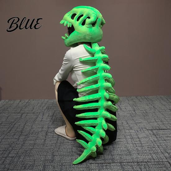 Realistisches Dinosaurierkostüm Skelett Plüschtier mit flexibler Wirbelsäulenfixierung und Soundeffekten Leichtes Stirnband für Halloween