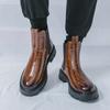 Men'S Thick Soled Boots Fashion Autumn And Winter Styles Work Business Office Outdoor Casual Trendy Leather Shoes 38-46 Hot