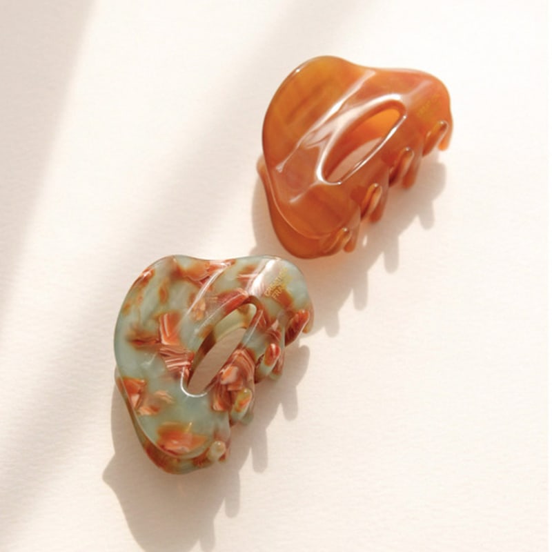 

J.Lauren French Half Up Medium Hair Claw Clip H01076 Marble Green